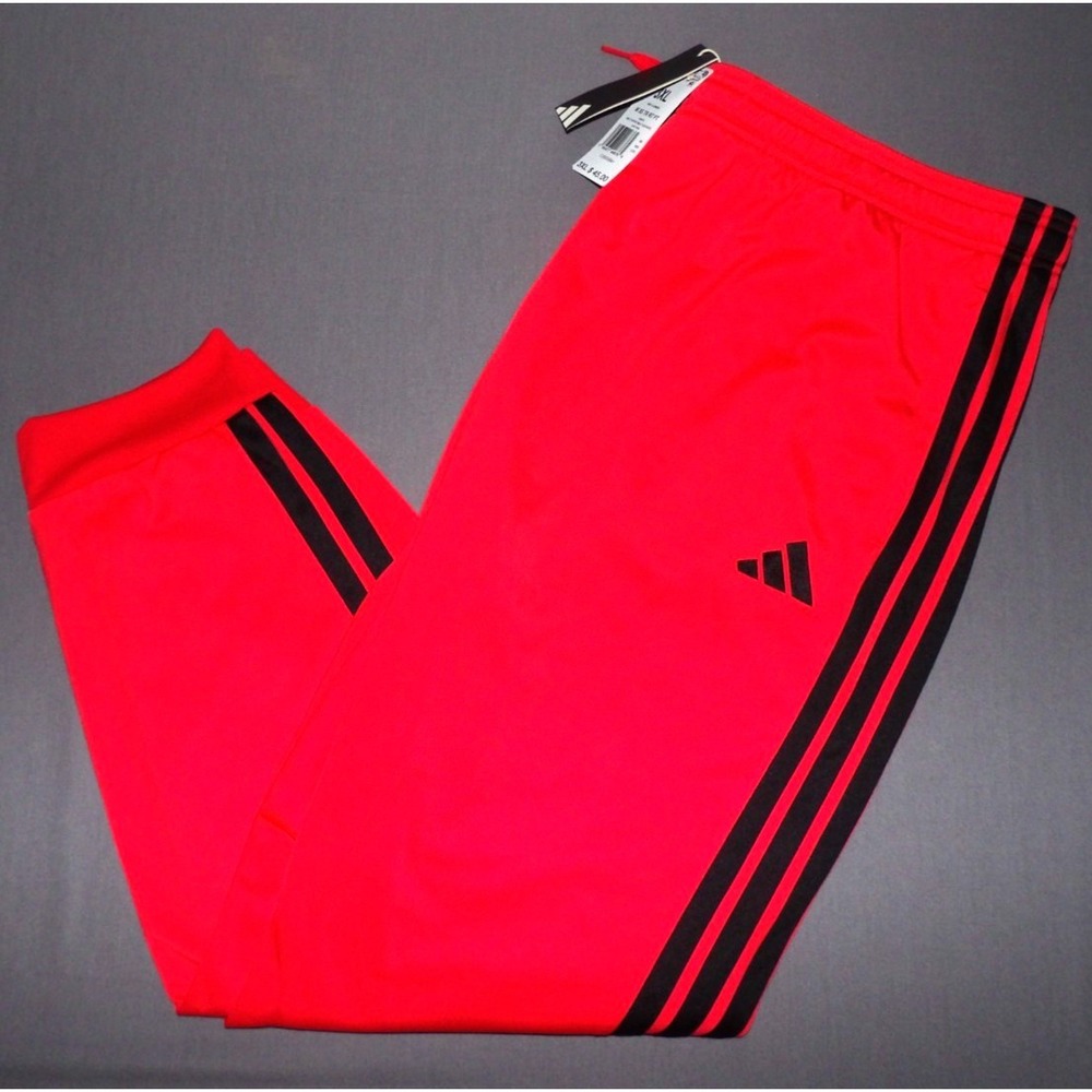 NEW! ADIDAS Draw String Striped Tapered Leg Performance Jogger Pants Men's 3XL